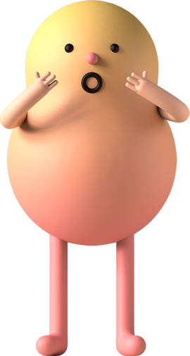 Shocked Blob 3d Character Illustration